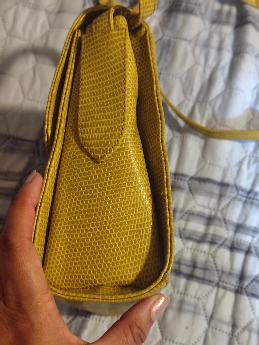 Chaus Yellow Textured Top-Handle Crossbody Bag